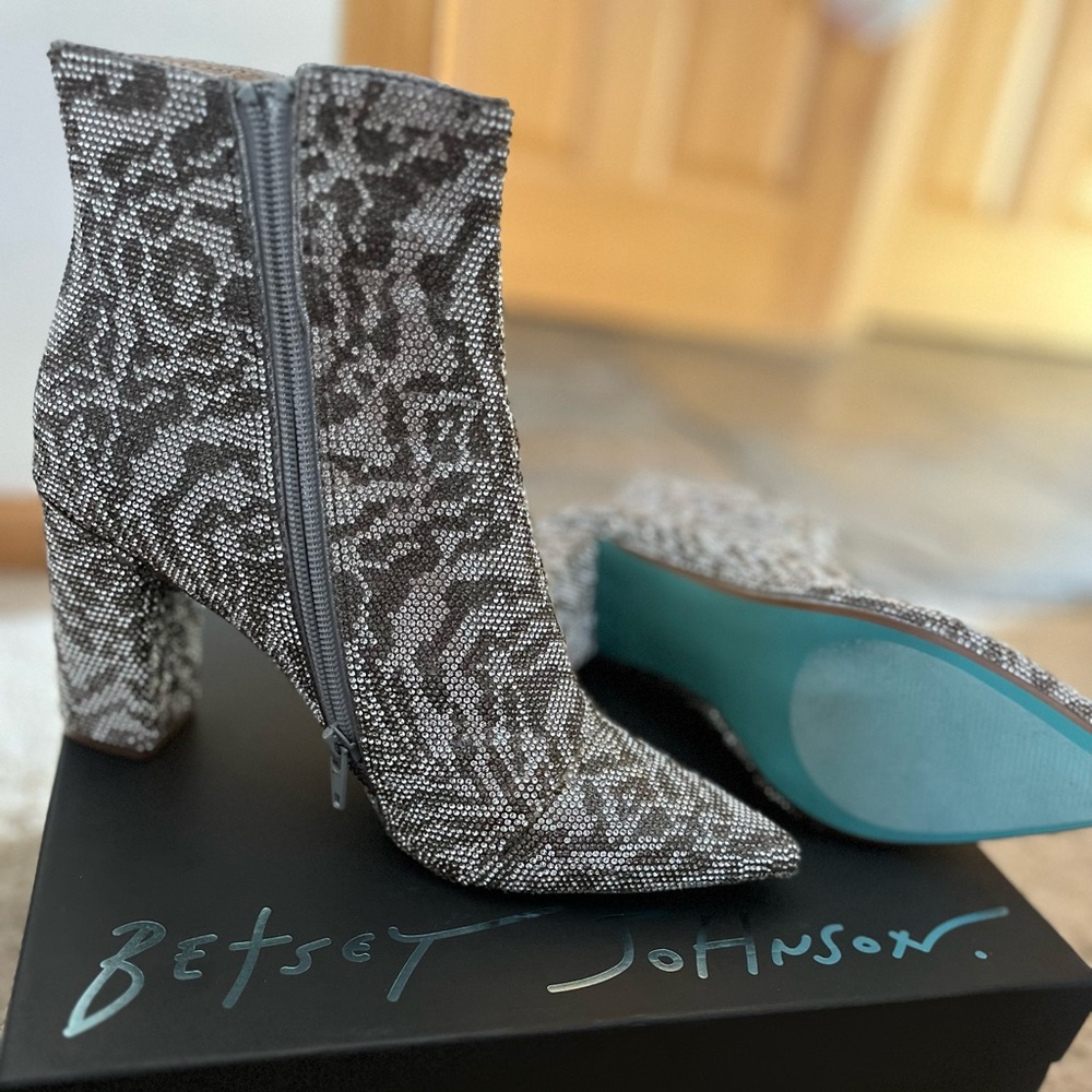 Betsey Johnson Zebra Cady boot, new with box